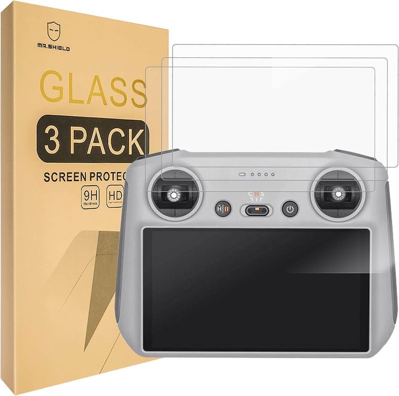 Mr Shield Screen Protector compatible with DJI Mini 3 / Mini 3 Pro/Mini 4 Pro RC/DJI RC 2 [Tempered Glass] [3-PACK] [Japan Glass with 9H Hardness] - Image 1
